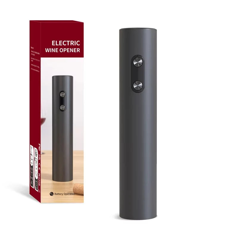 LAQTA electric wine bottle opener automatic, sleek cordless opener with a silver finish and push-button operation.