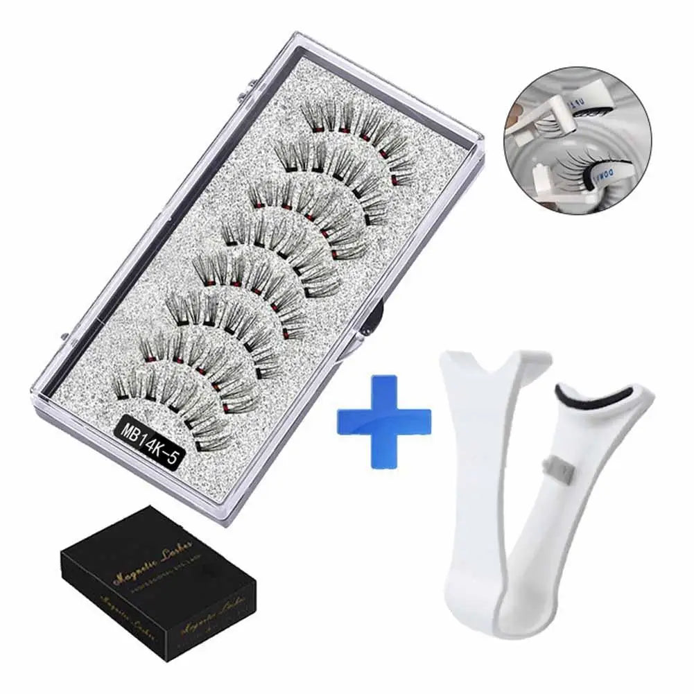 LAQTA Natural Magnetic 3D Eyelashes showcasing full, voluminous lash design with magnetic strips for easy application.