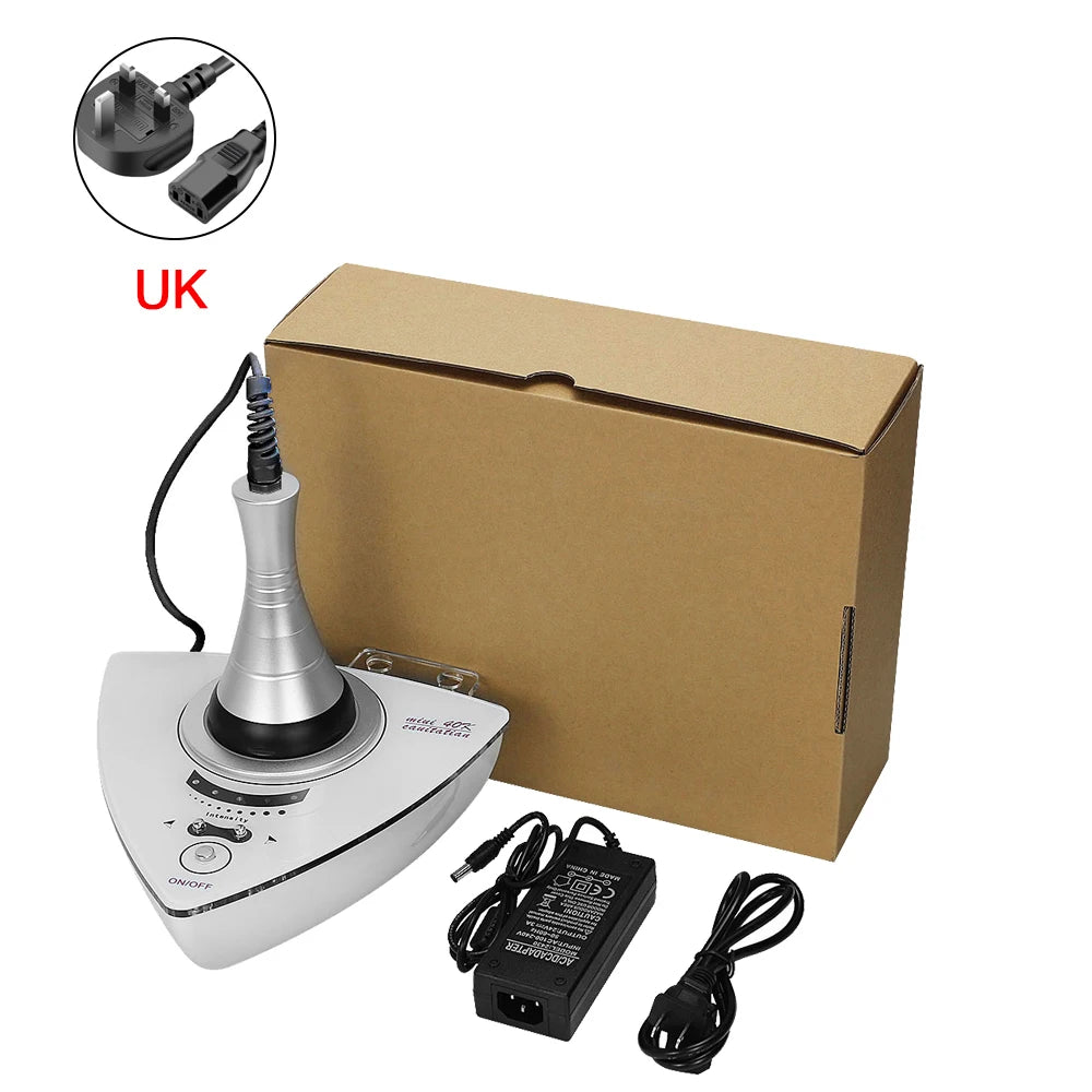 LAQTA Ultrasonic 40KHz Cavitation Machine with digital display and handheld probe for body slimming and fat reduction.