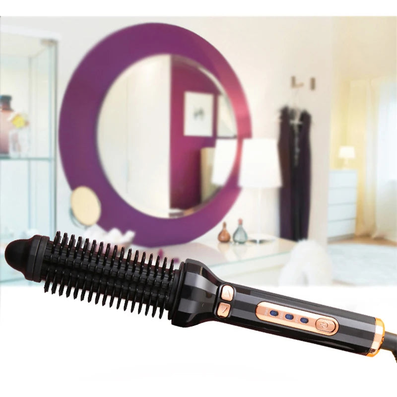 LAQTA automatic hair curling iron with ceramic barrel and digital controls, ready to create smooth, bouncy curls.