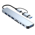 LAQTA 8-in-1 USB and Type C hub docking station with multiple ports including SD card slot and USB connectors.