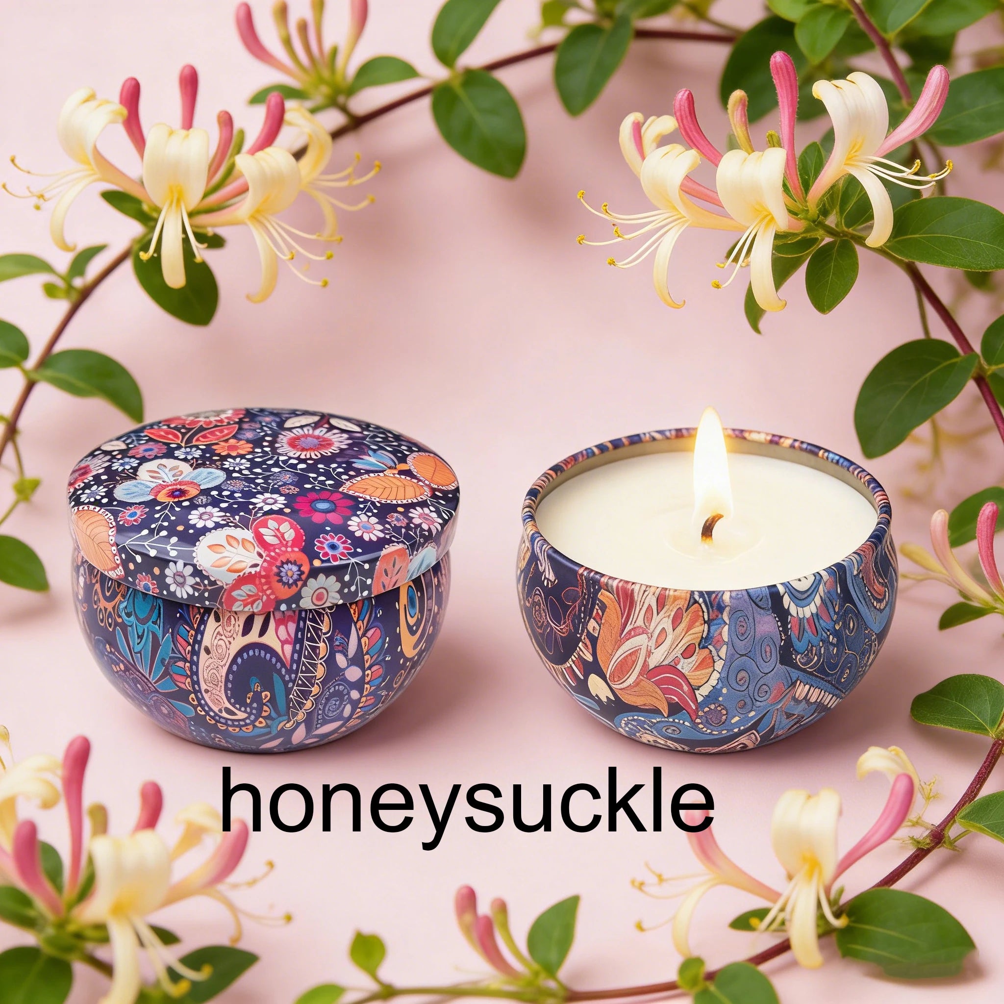 Ham-scented aromatherapy candle by LAQTA, showcasing a warm, scented candle in a glass jar with a natural wick.