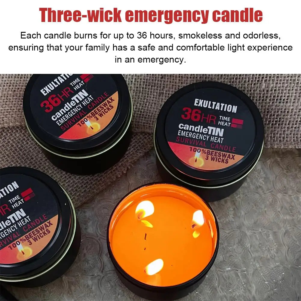 LAQTA 36-hour emergency candle with a sturdy wick and wax body, designed for reliable light during power outages.