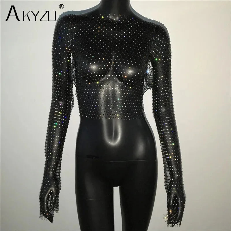Autumn Women's Sexy See-Through Dress by LAQTA, featuring a stylish and alluring design perfect for fall fashion.