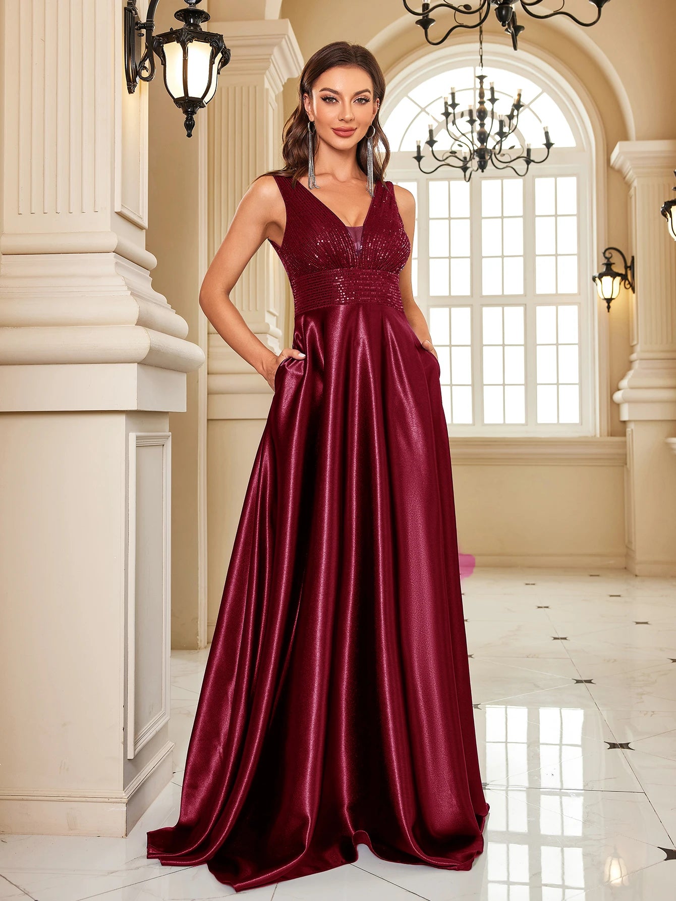 LAQTA elegant sequins evening dress with a fitted silhouette and shimmering embellishments for formal occasions.