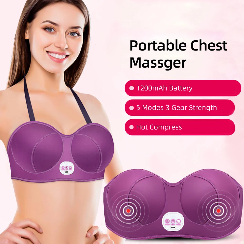 LAQTA electric breast massager with ergonomic design and soft massage pads for gentle, soothing breast relief.