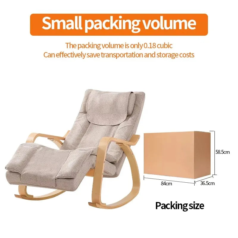LAQTA ergonomic massage rocker recliner chair with plush upholstery and adjustable reclining feature, designed for comfort and relaxation.