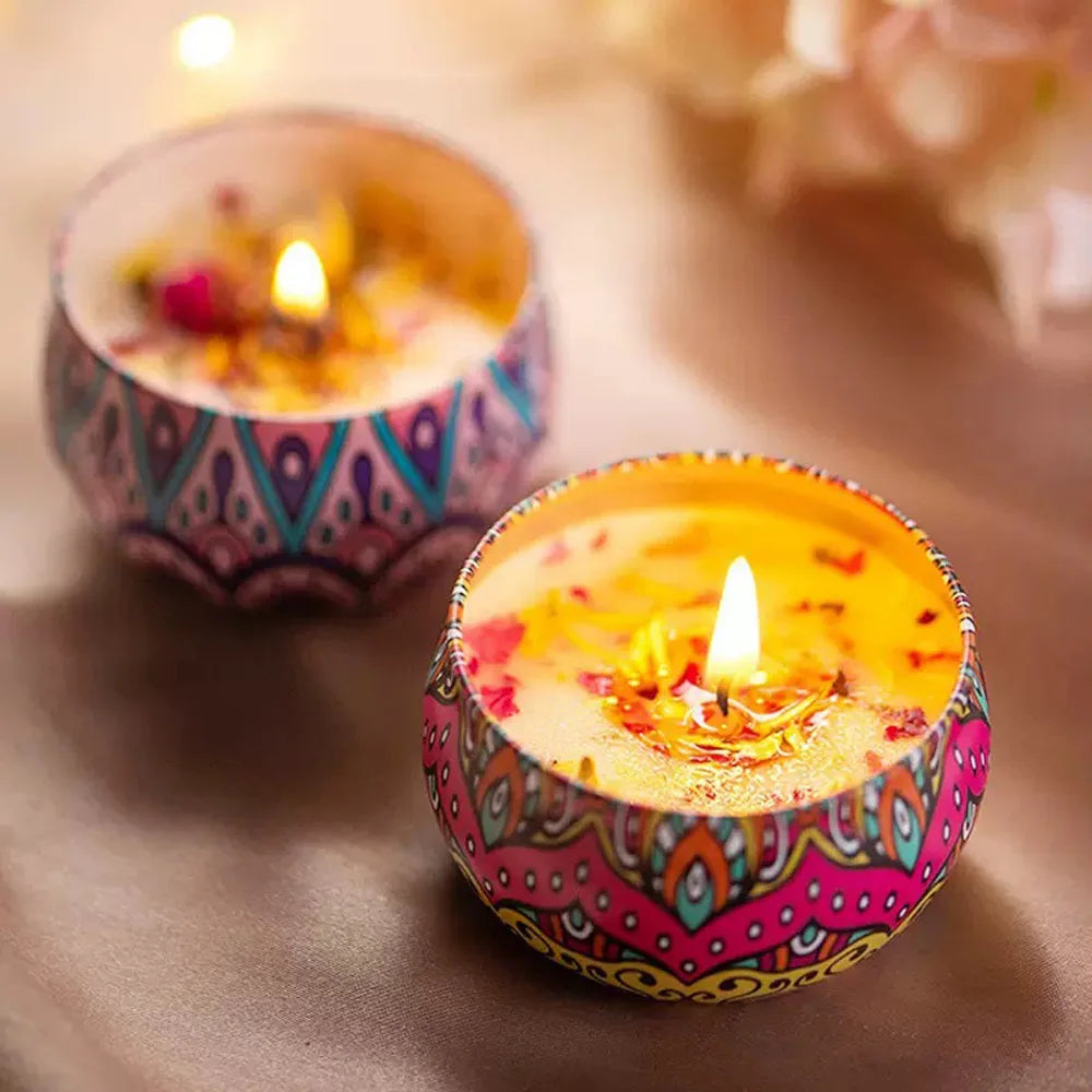 LAQTA dried smokeless aromatherapy candles in a jar, showcasing their natural, rustic appearance and calming design.