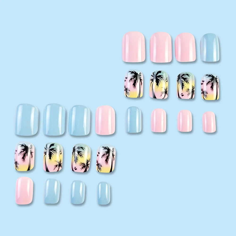 Short square fake nails from LAQTA with a sleek, natural-looking design perfect for stylish nail extensions.