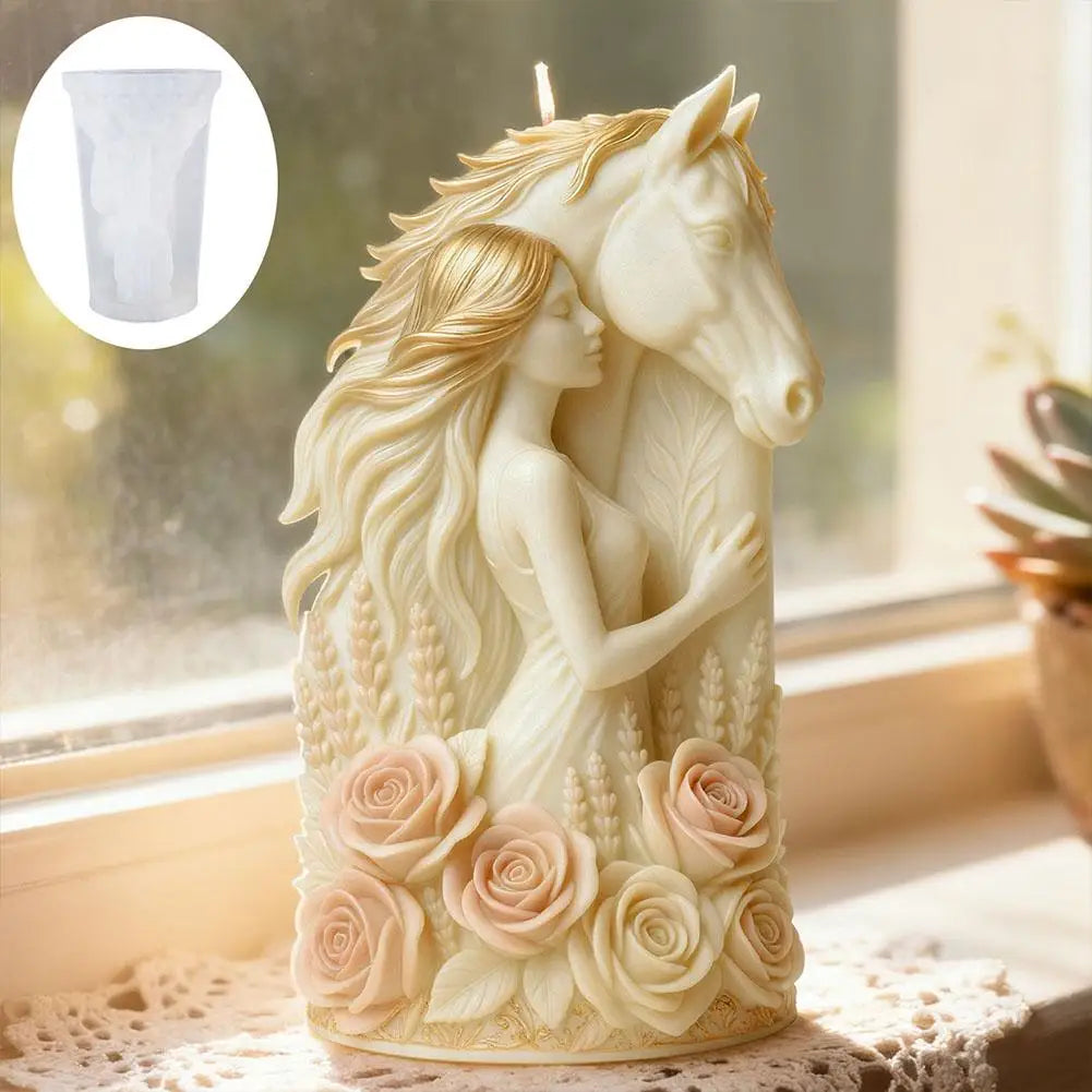 LAQTA Dreamy Horse Head Candle Mold showing detailed horse head design for creating candles with intricate features.