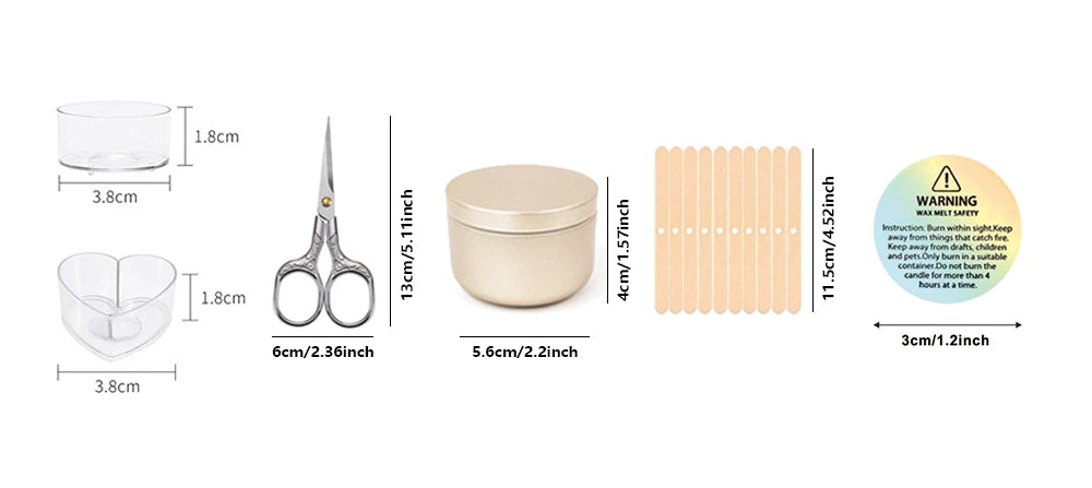 LAQTA DIY candle craft tools kit with scissors, wick holders, and measuring tools for candle making projects.