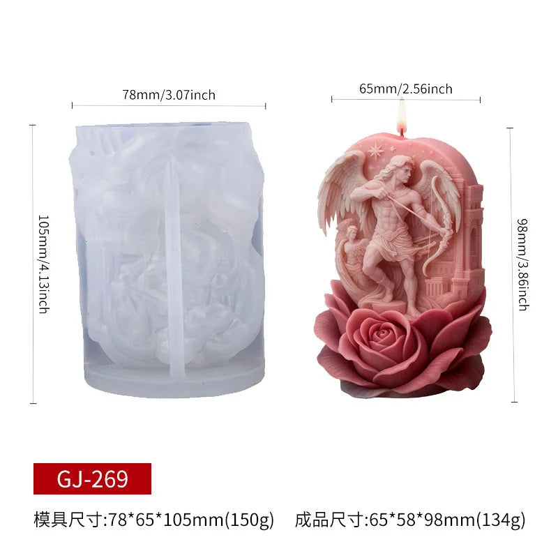LAQTA 3D Wolf Girl Candle Silicone Mold showing detailed wolf girl design for candle making or crafts.