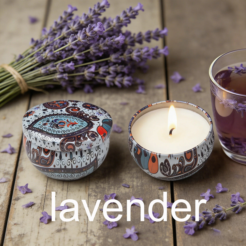 LAQTA ham-scented aromatherapy candle in a glass jar, with a warm, inviting appearance and a cozy ambiance.