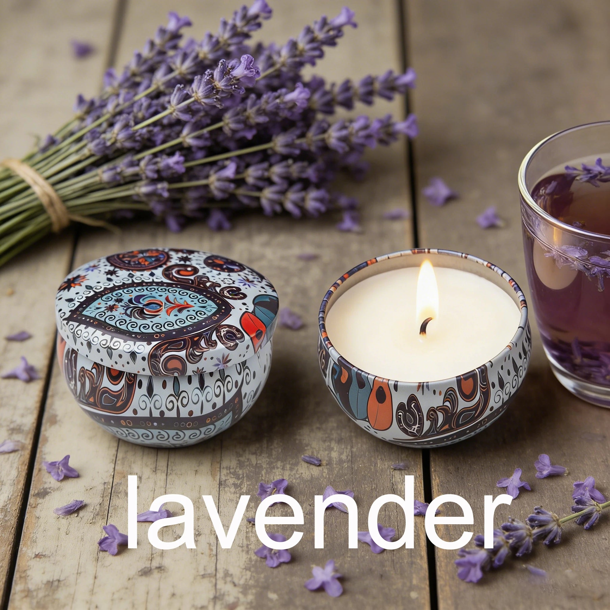 LAQTA ham-scented aromatherapy candle in a glass jar, with a warm, inviting appearance and a cozy ambiance.