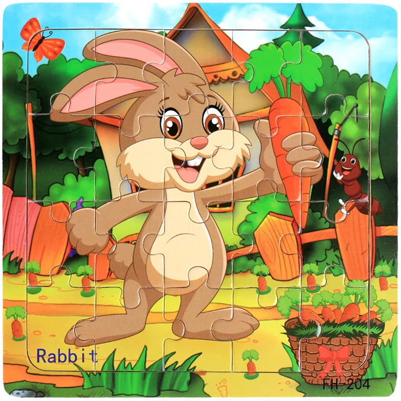 LAQTA Montessori 3D puzzle showing colorful wooden pieces assembled into a geometric shape for educational play.