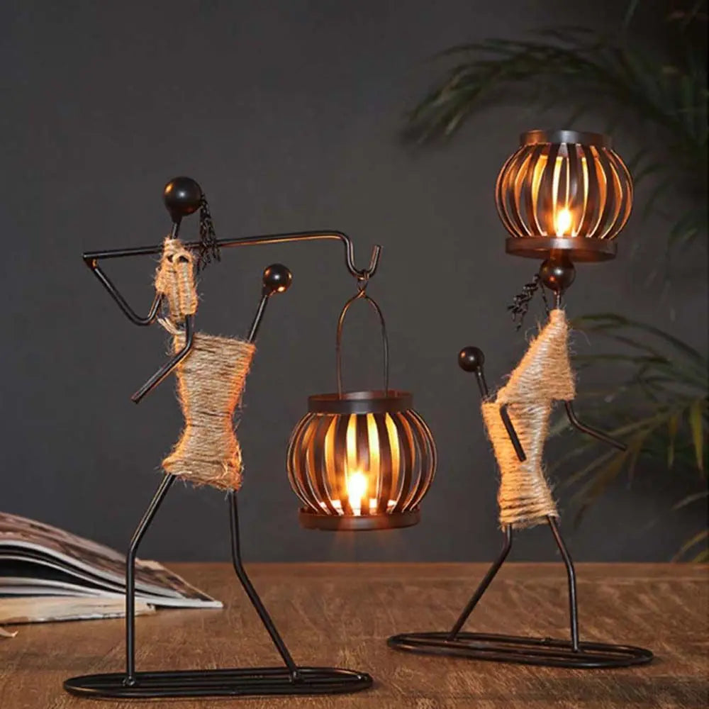 Nordic-style metal candlestick by LAQTA, featuring a sleek, modern design with a sturdy base and tall candle holder for elegant lighting.