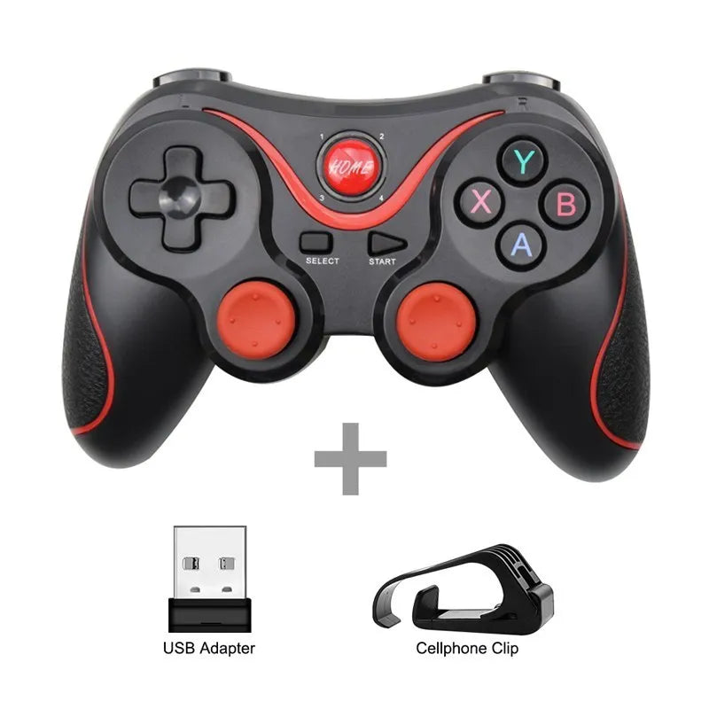 LAQTA Terios T3 X3 wireless joystick with ergonomic design, featuring multiple buttons and thumbsticks for gaming control.
