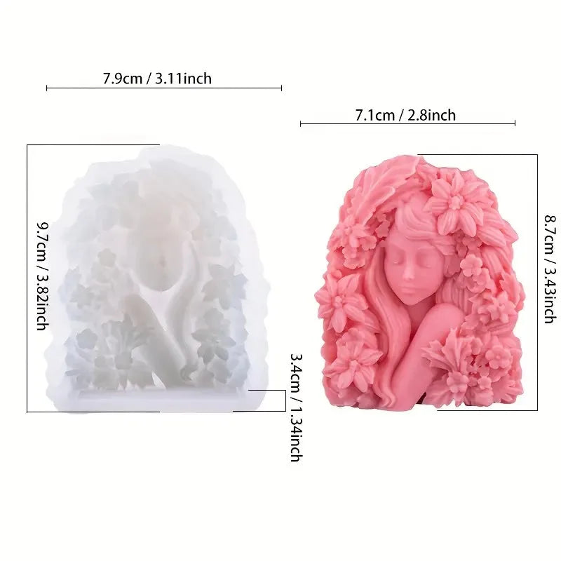 LAQTA Exquisite Goddess silicone mold showing detailed goddess figure with intricate design for crafting or cake decorating.