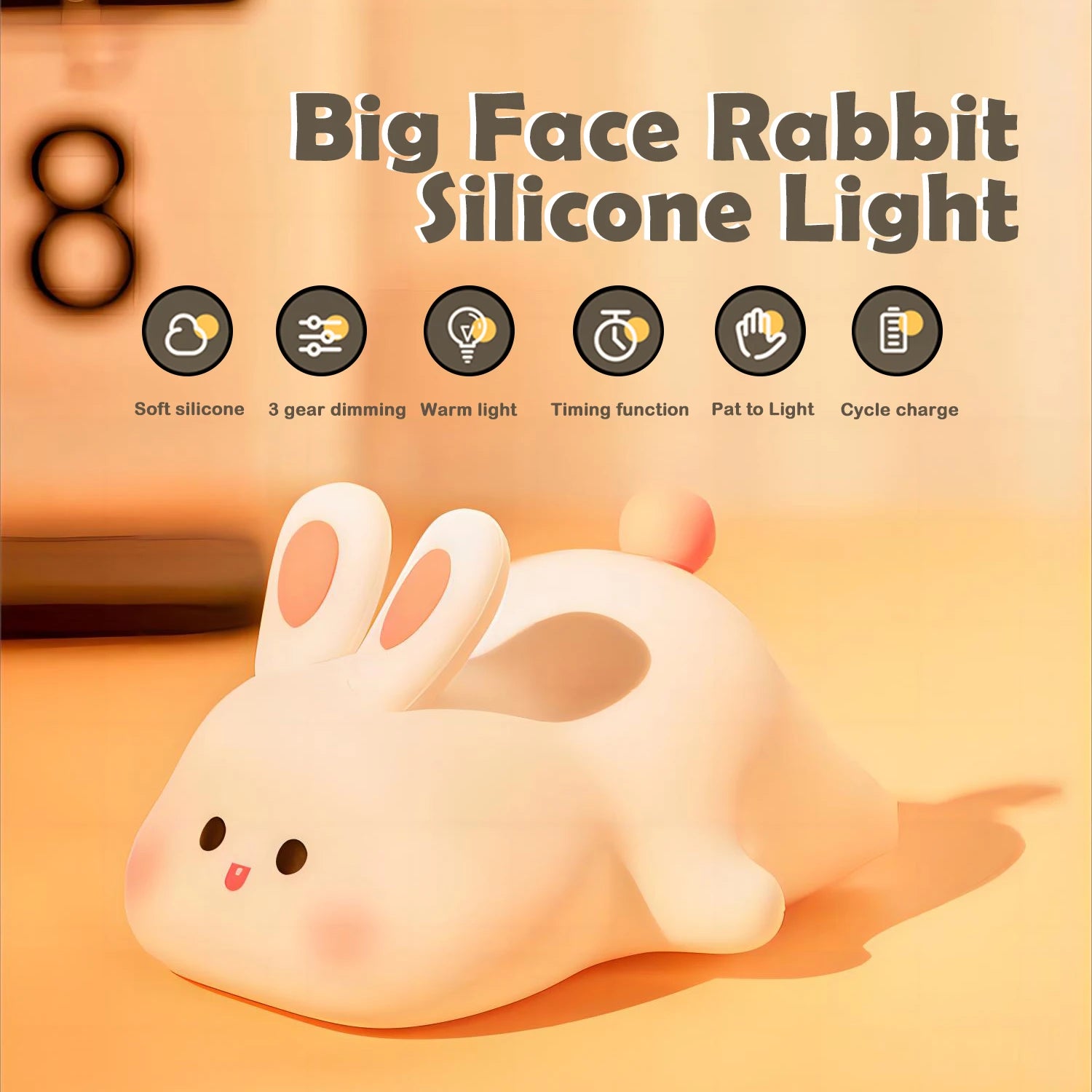 LAQTA cute LED night light featuring a panda design, soft glowing light perfect for children's bedrooms or nurseries.