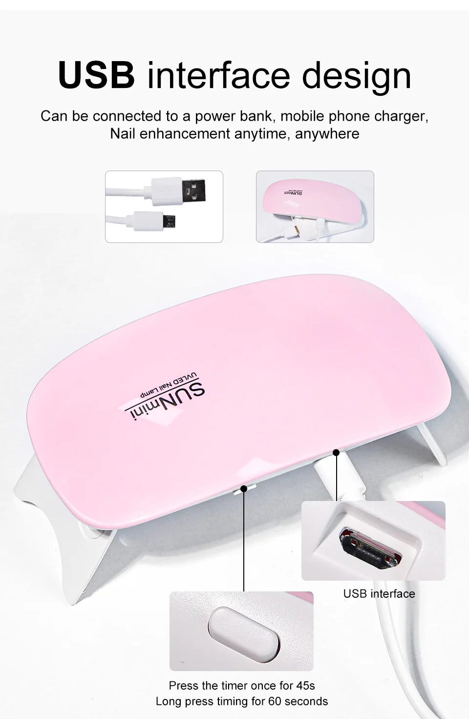 LAQTA portable nail dryer with compact design, showing the device in use for quick, efficient gel nail drying.