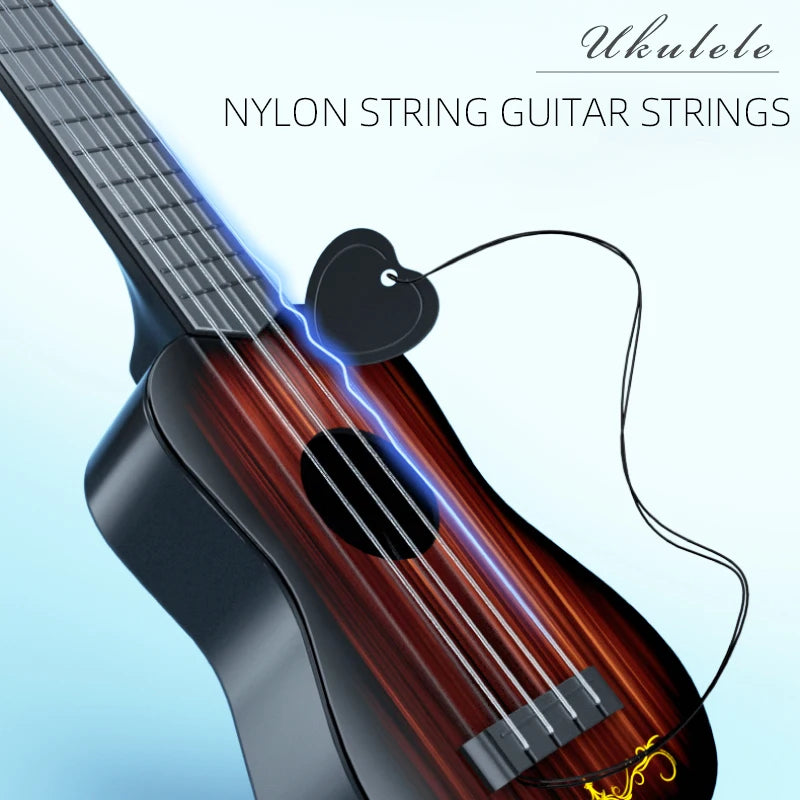 LAQTA music-themed children's guitar toy with colorful design, lightweight plastic body, and easy-to-hold size for young kids.