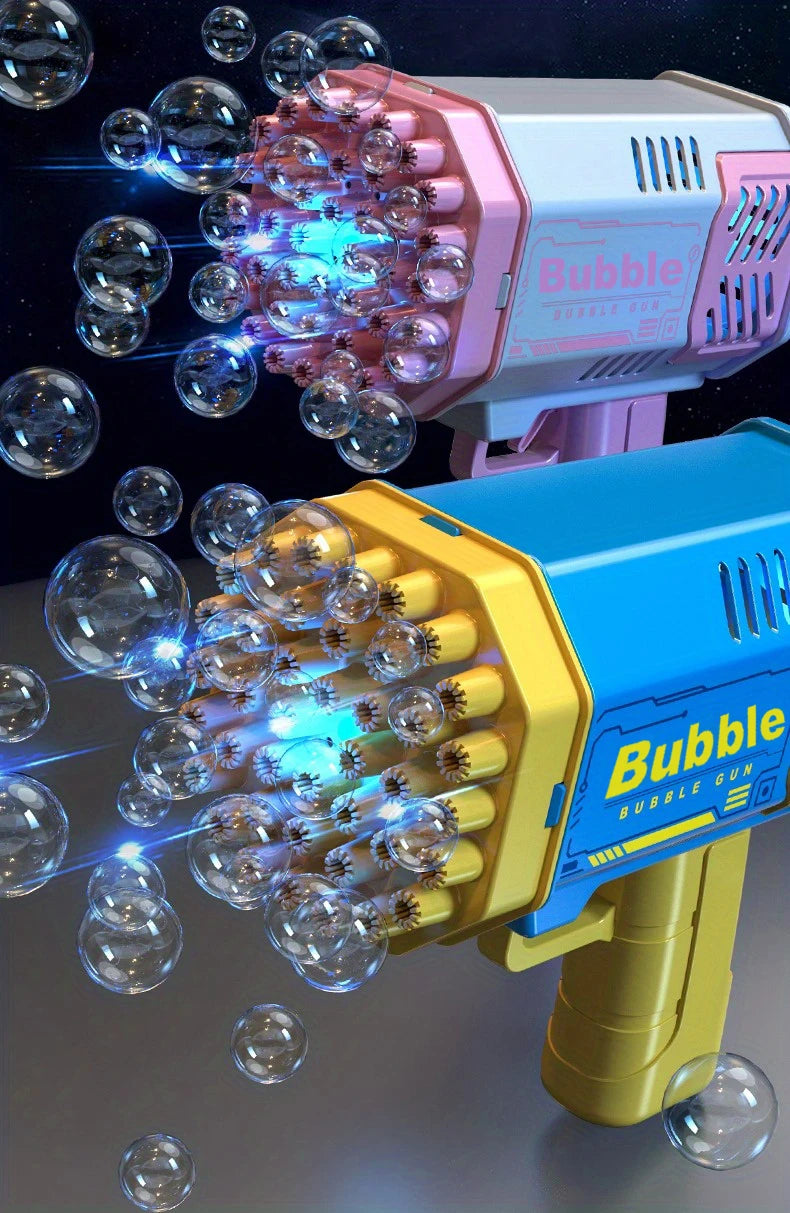 LAQTA fully automatic bubble machine producing colorful bubbles for parties and events, with a compact design.