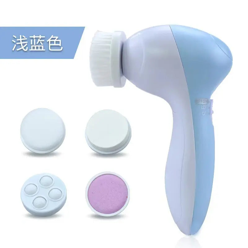 LAQTA 5-in-1 Electric Facial Cleaner with multiple attachments for deep cleansing and skin exfoliation.
