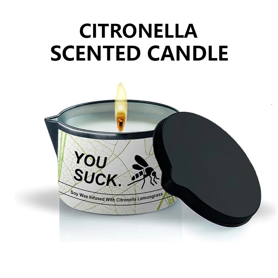 LAQTA Palo Santo scented candle in a glass jar with a lit flame, highlighting its natural aroma and calming ambiance.