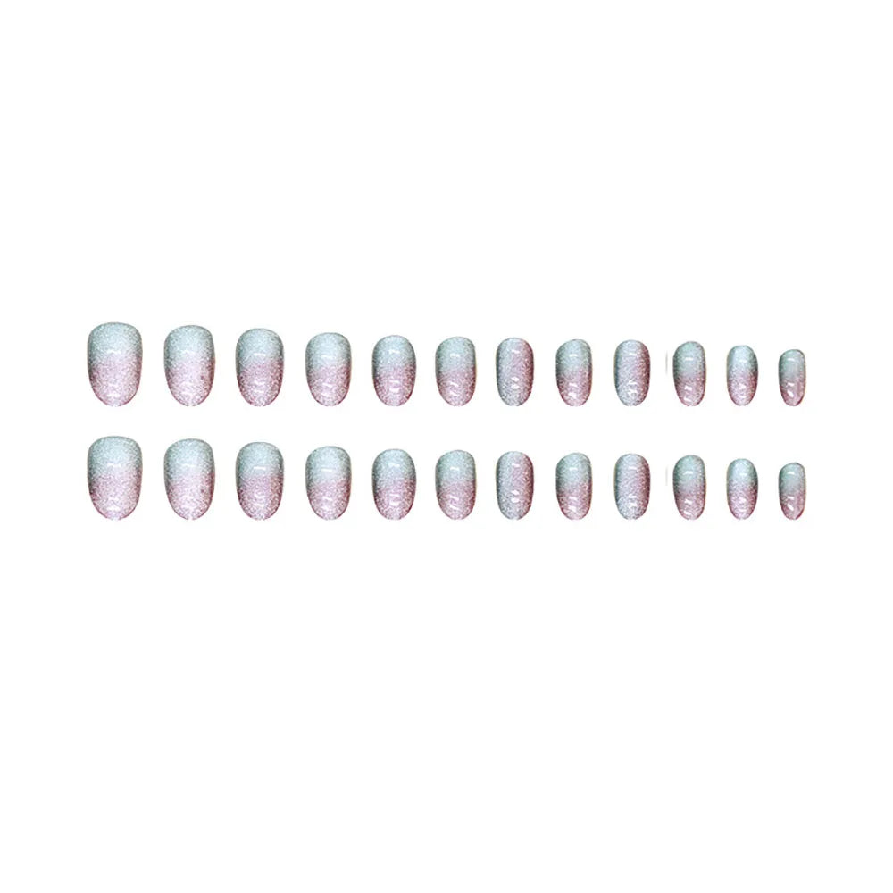 Short square fake nails by LAQTA in a natural skin tone with a smooth finish, displayed on a white background.