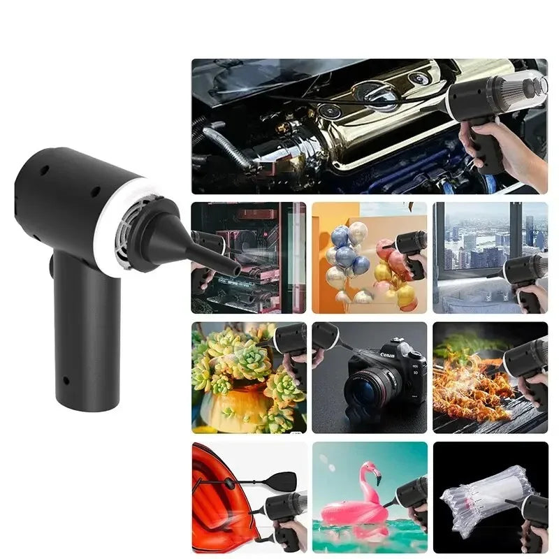 LAQTA wireless car vacuum cleaner with compact design and handheld operation, suitable for cleaning car interiors efficiently.