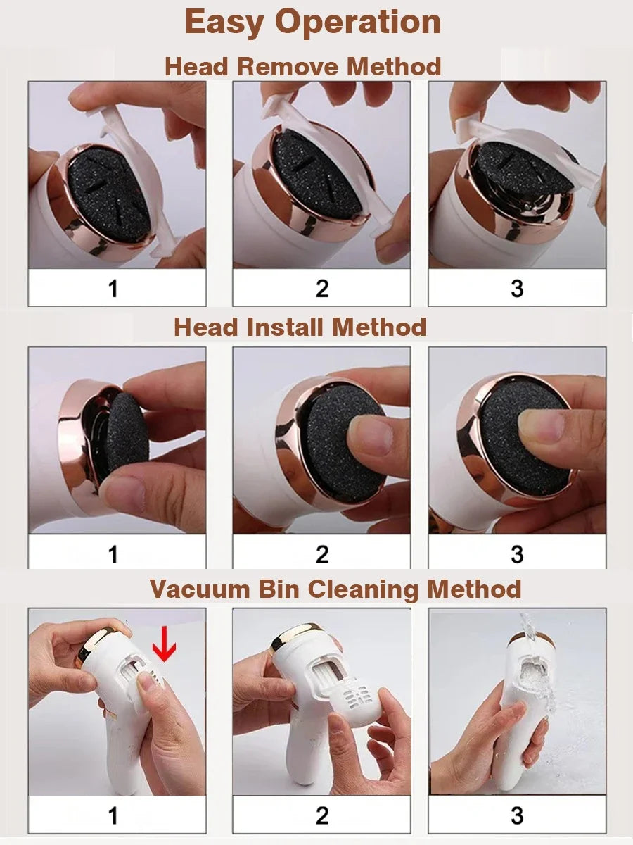 LAQTA electric foot file pedicure machine with exfoliating roller for smooth, refreshed feet.