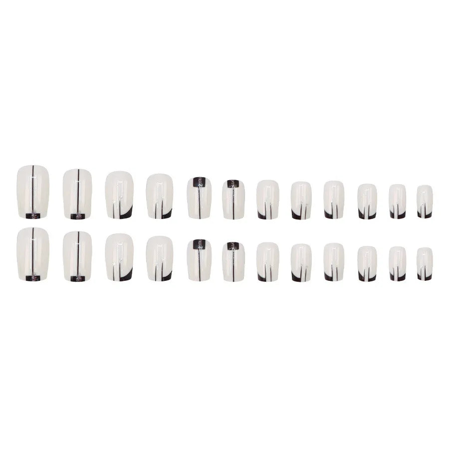 Short square fake nails by LAQTA showcasing a natural nail shape with a smooth, glossy finish.