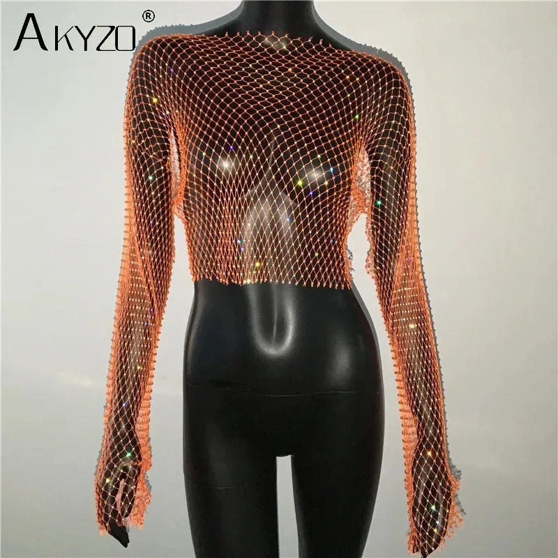 Sexy autumn women's dress by LAQTA featuring stylish see-through design, perfect for fall fashion and evening wear.