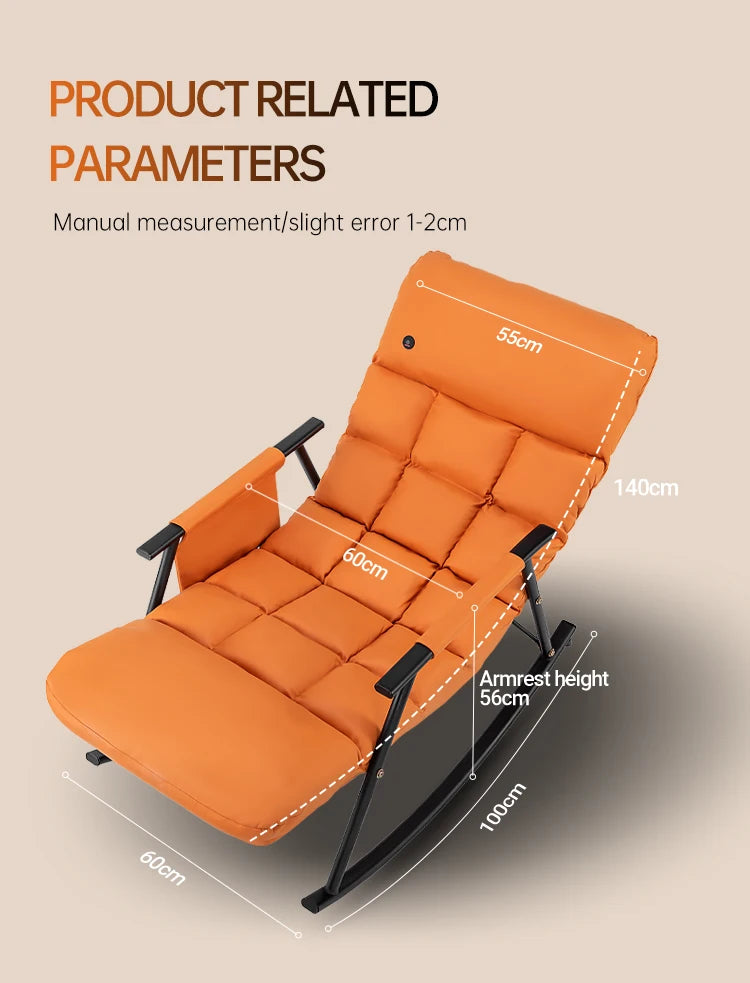 LAQTA Smart Leisure Rocking Massage Chair with padded upholstery and built-in massage rollers for relaxation and comfort.