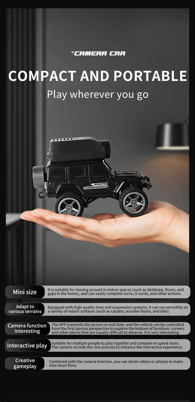 Mini Climbing RC Car 1:64