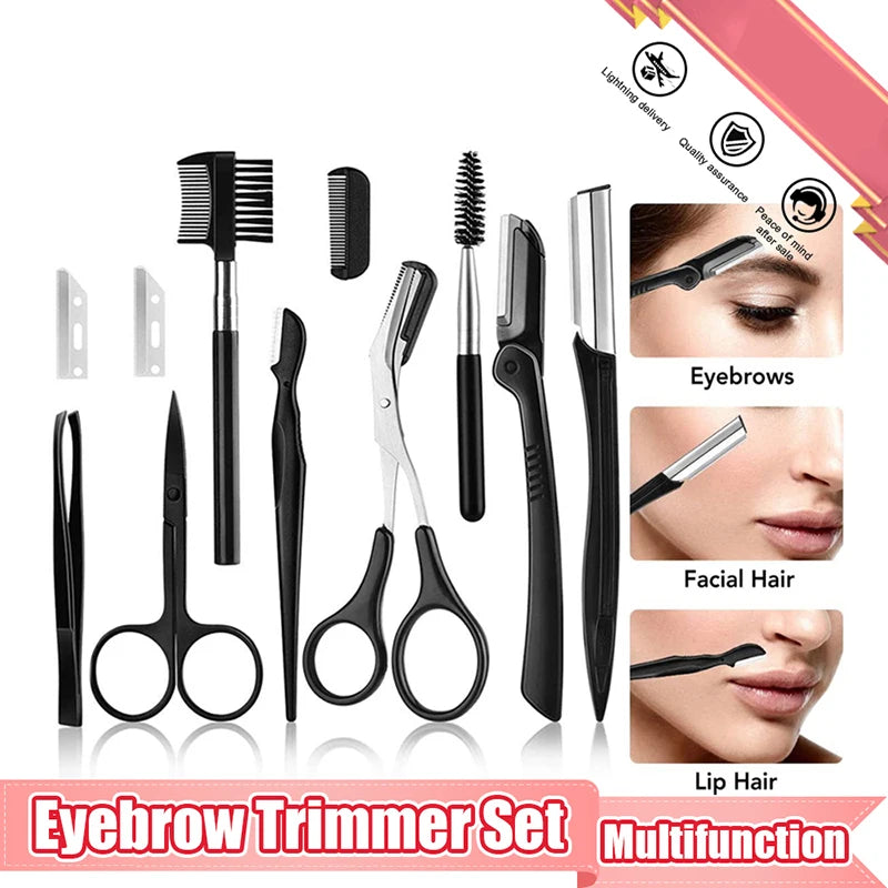 LAQTA eyebrow trimmer set with precision grooming attachments and sleek design for easy eyebrow shaping and trimming.