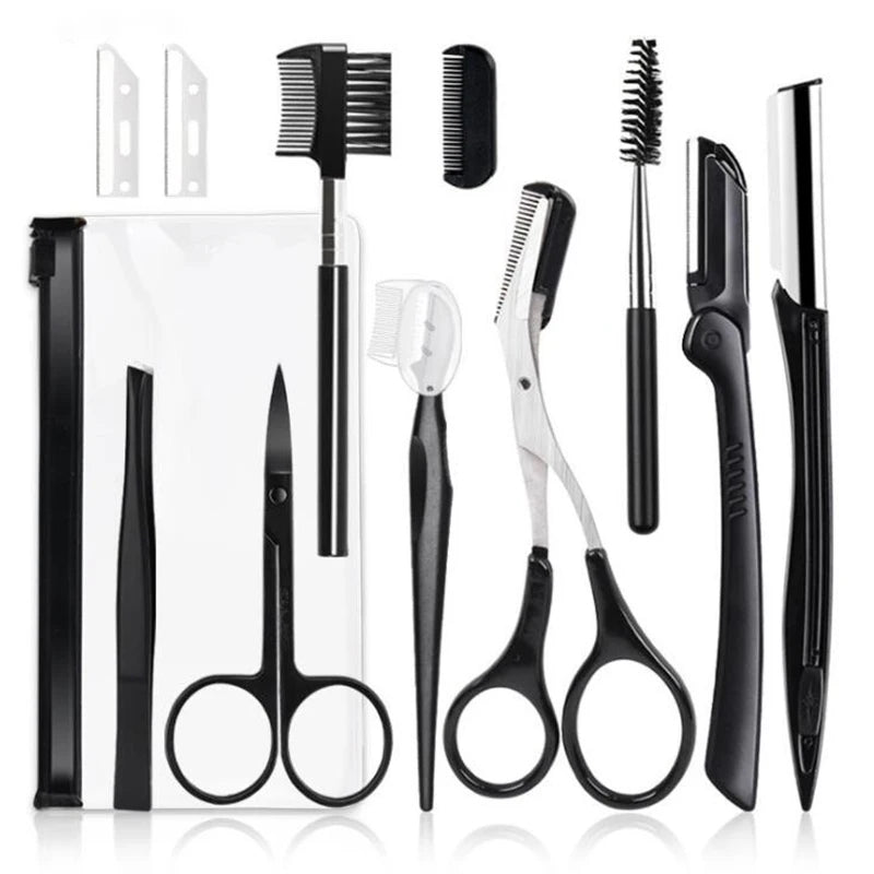LAQTA eyebrow trimmer set with precision trimming head and rechargeable handle, ideal for grooming eyebrows and facial hair.