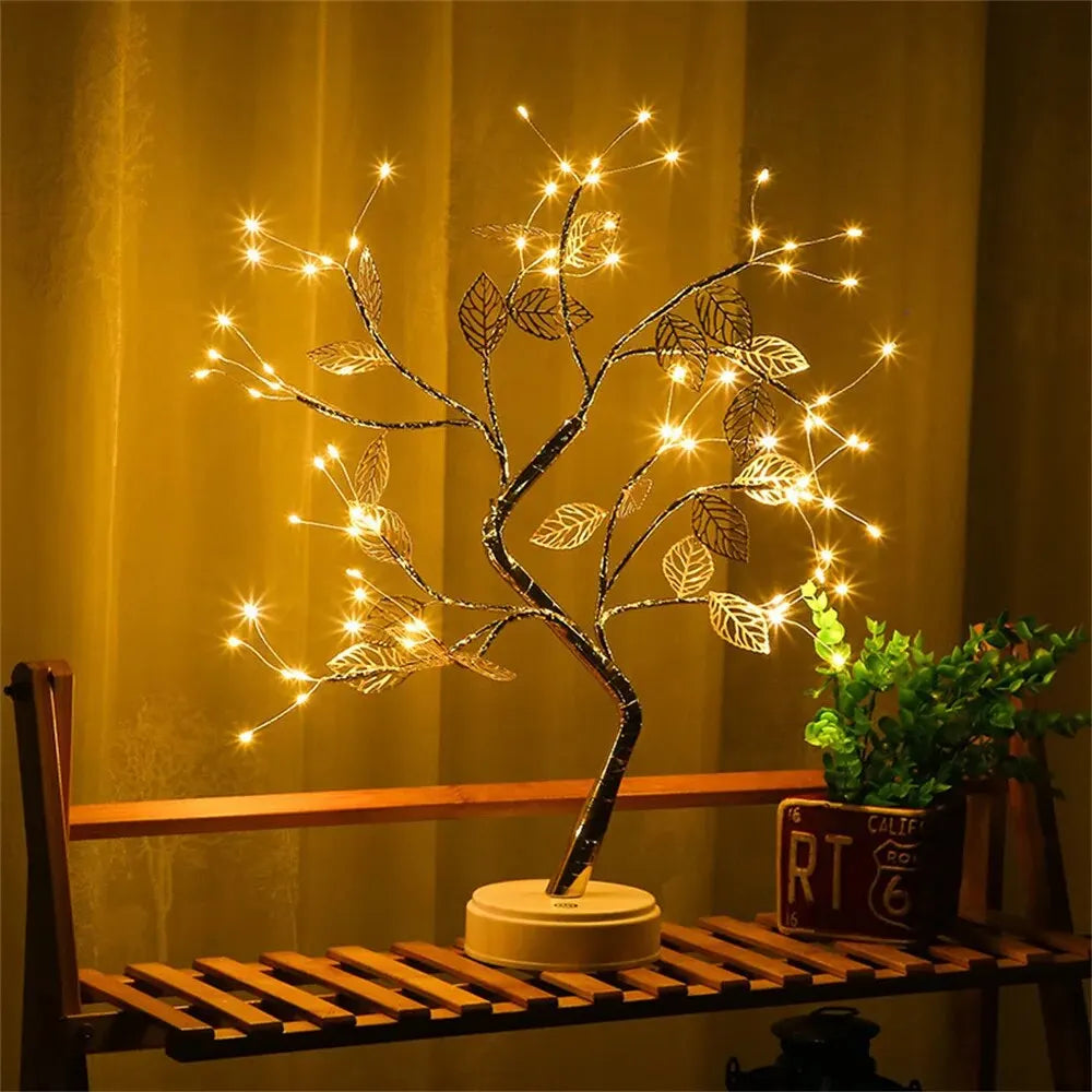 LAQTA LED Rose Leaf Table Lamp featuring a delicate rose leaf design with warm LED lighting on a sleek base.