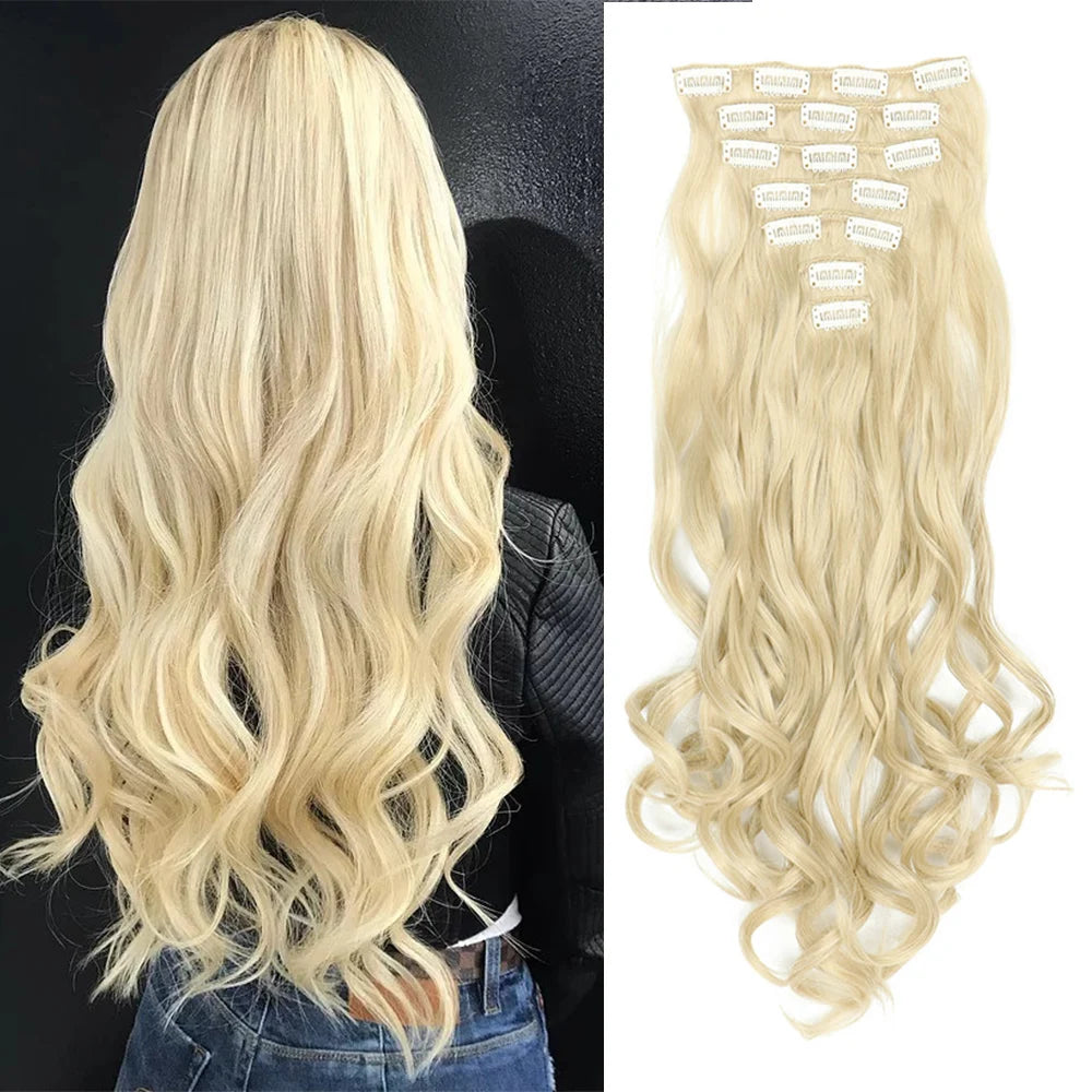 LAQTA clip-in hair extensions with long, natural-looking dark brown hair clips showing how they blend seamlessly.