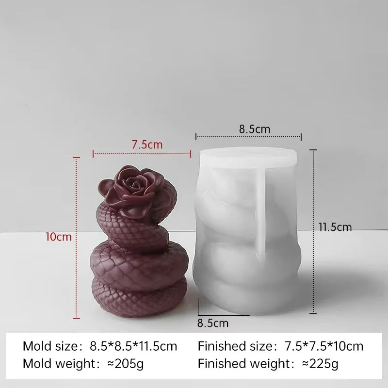 LAQTA Relief Snake Pillar Candle Mold showing intricate snake relief design for handmade candles