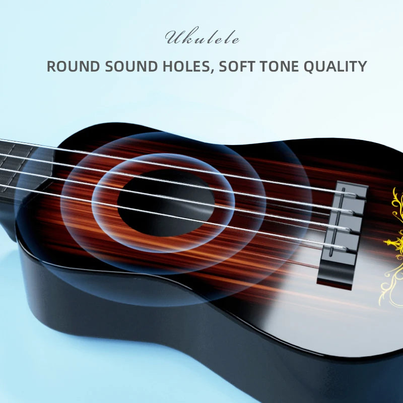 LAQTA music-themed children's guitar toy with colorful strings and a playful design, perfect for young aspiring musicians.