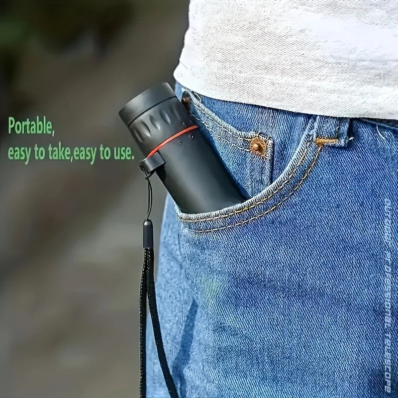 LAQTA 2000X25 HD Monocular Telescope showing detailed lens and compact design for high-power outdoor viewing.