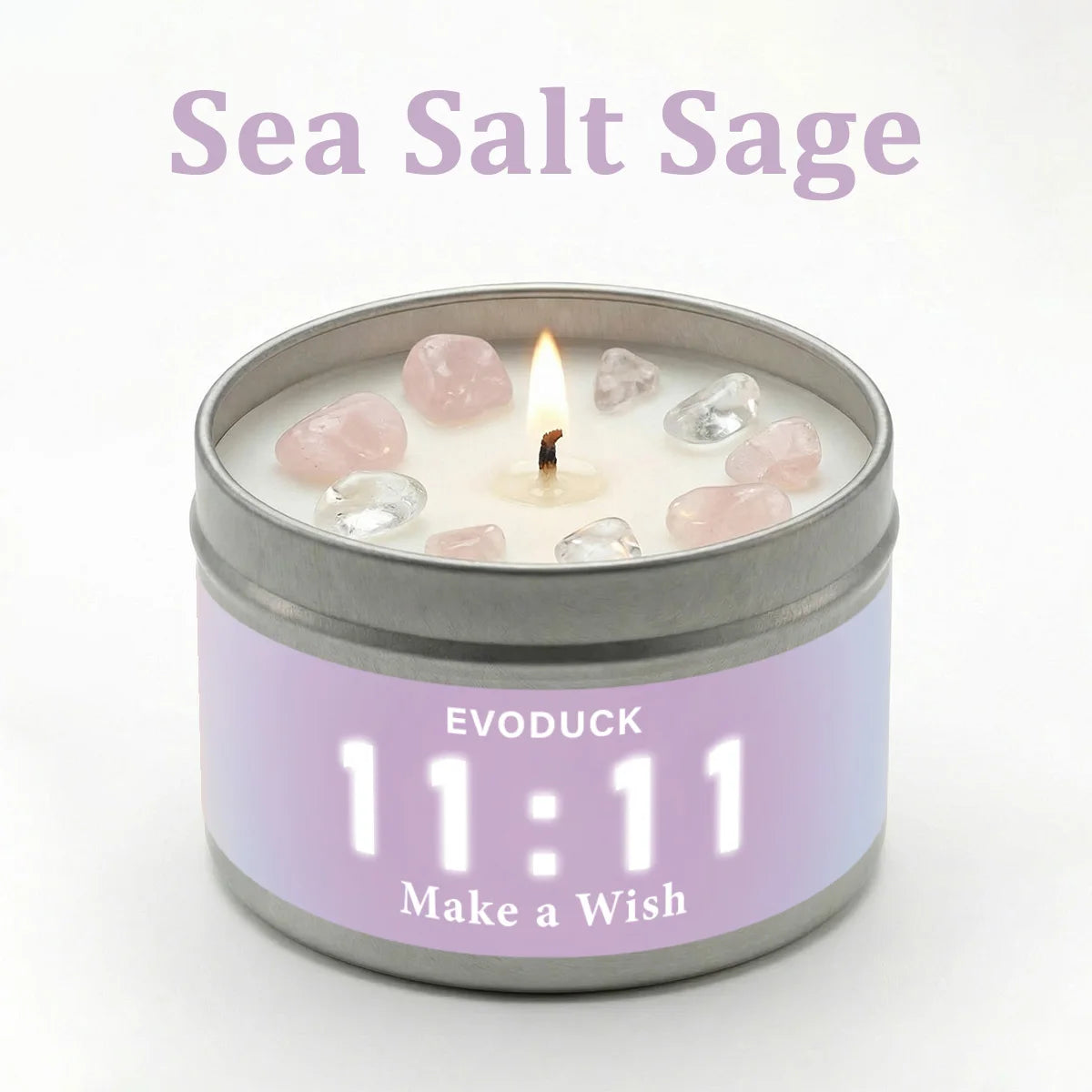 LAQTA Palo Santo scented candle in a glass jar with a wooden lid, emitting a warm, calming glow.