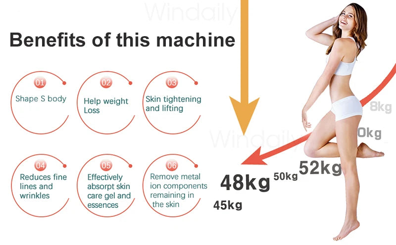 LAQTA EMS & RF Radio Frequency Body Slimming Machine with sleek design and control panel showing for effective body contouring.